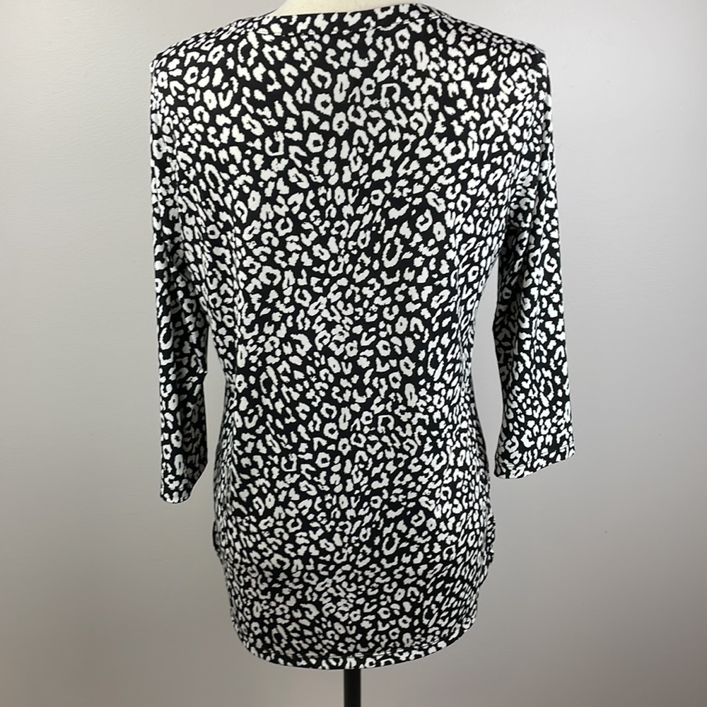 Ellen Tracy Zip Front Dress Blouse SZ S 3/4 Length Sleeves - Picture 11 of 13